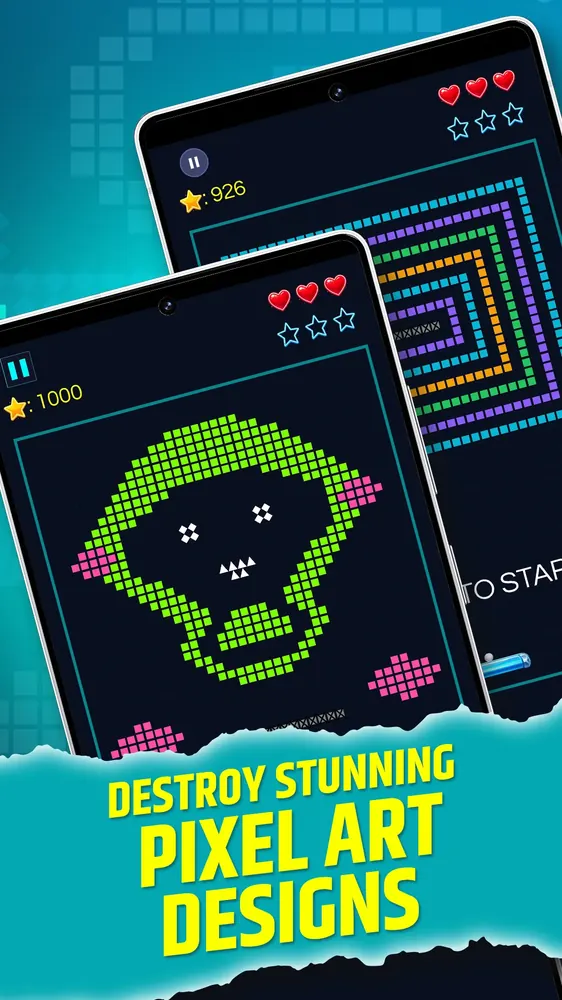 Brick Breaker Pixel Blitz Screenshot 3 - Colorful Particle Physics and Breakout Boards