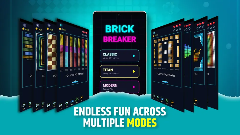 Brick Breaker Pixel Blitz Screenshot 8 - Powerup Capsules and Supercharge Shutter Effects