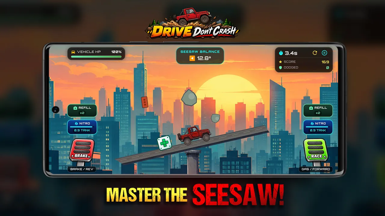 Drive Don't Crash Screenshot 2 - Center of Gravity Balance Mechanics