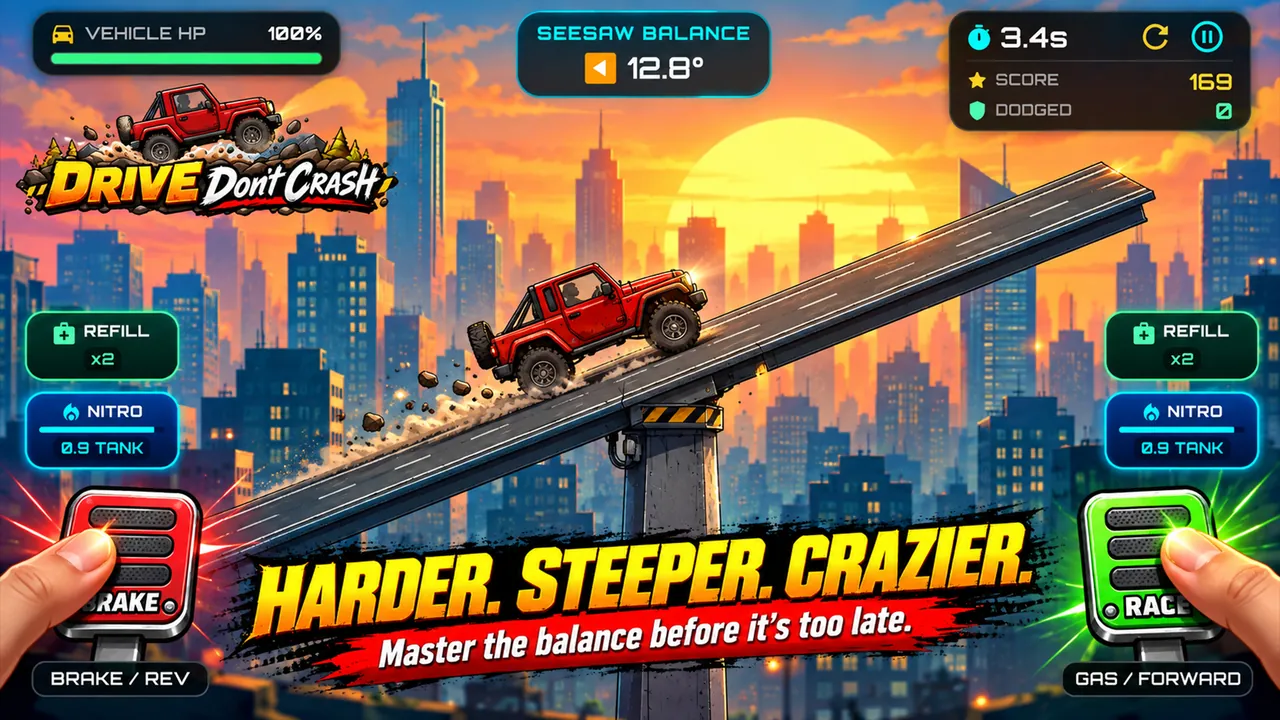 Drive Don't Crash Screenshot 4 - Nitro Boost and Speed Controls