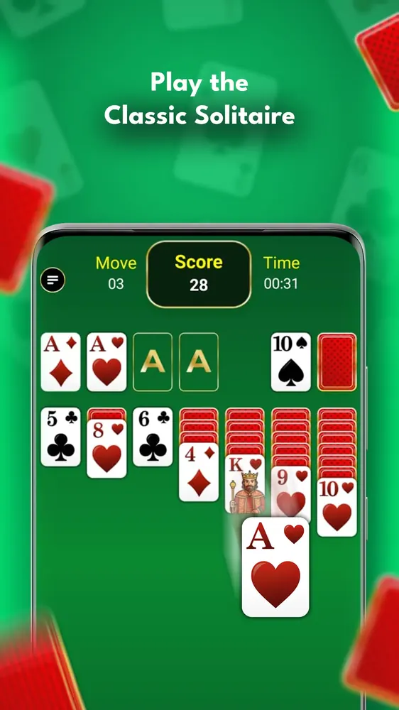 Solitaire Classic Screenshot 1 - Klondike Table Layout